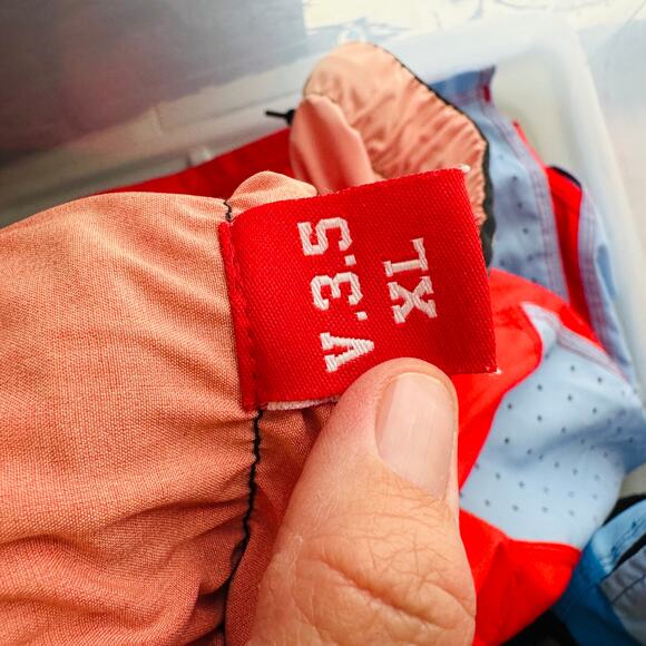 2(X)IST V3.5 Men’s XL Swim Trunks Board Shorts Blue Red Stripe Patriotic - Picture 4 of 7